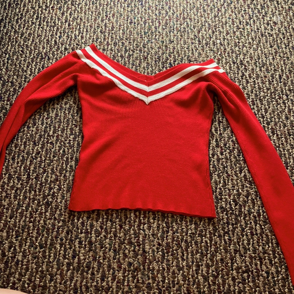 Red V Neck Sweater
